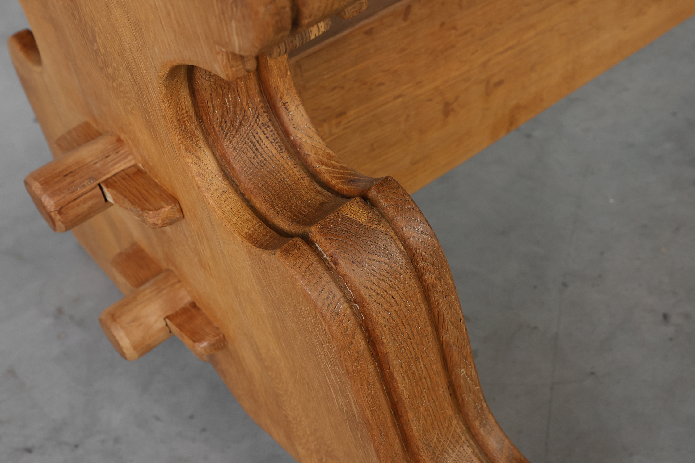Mid‑20th‑Century Rustic Oak Dining Table, France 1960sthumbnail